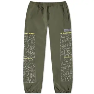 Bape Rip-Stop Dark Green Track Pants Size Large