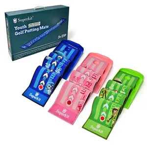 Superkit Youth Golf Putter Mats for Kids - Blue, Pink, Green Options - Safe, Engaging Golf Training Practice for Junior Golfers