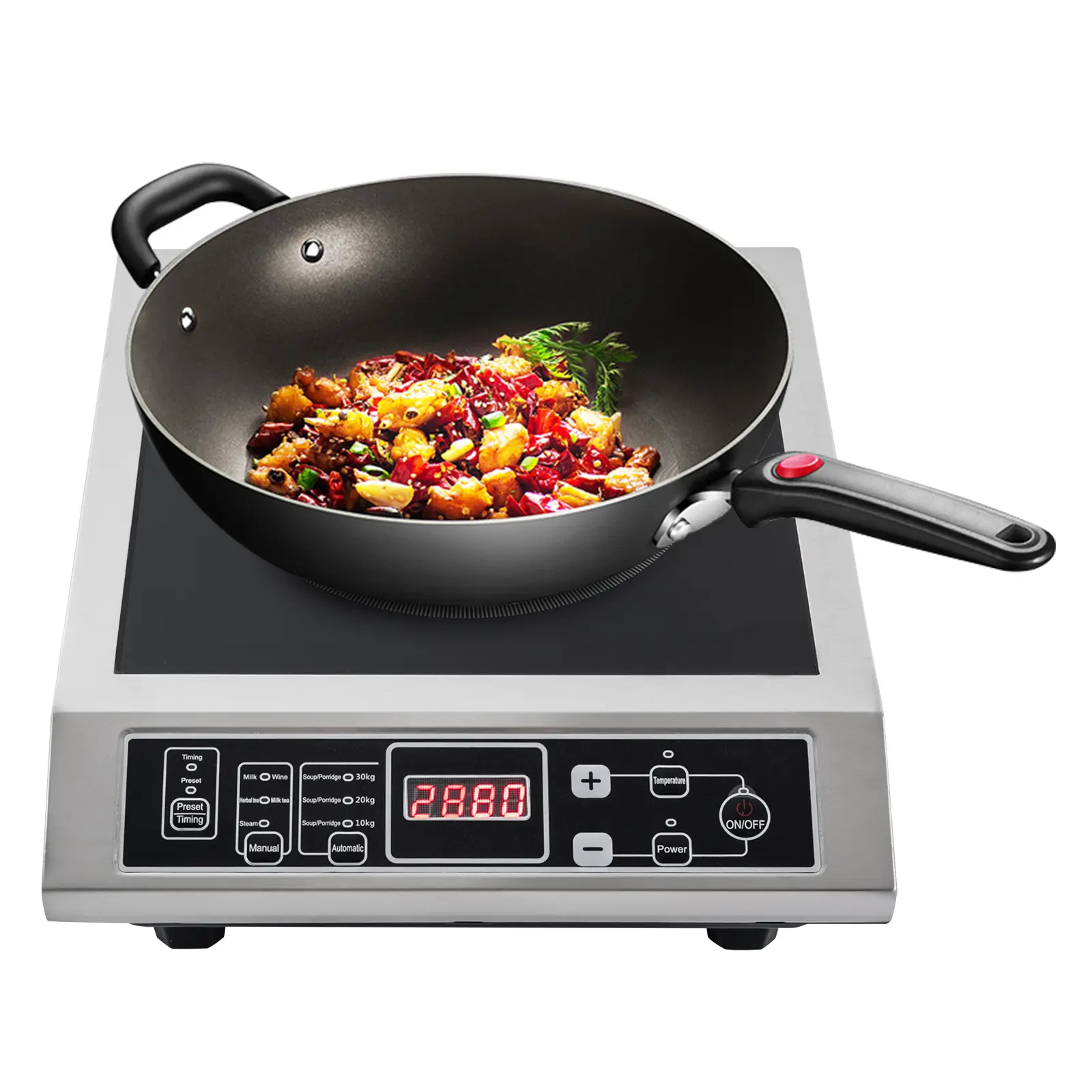 CNCEST 3500W Portable Rectangular Electronic Induction Cooktop Burner with US Plug, Timer & IGBT Technology - 8-Level Precise Temp Adjustment, Household Kitchen Appliance