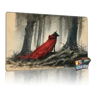 Dark Fairy Tale Cloak Wolf Mtg/tcg Game Mat, 14x24 Inch Tabletop Gaming Mouse Pad, Washable Card & Board Game Pad, Desk Decor, Gaming Mousepad