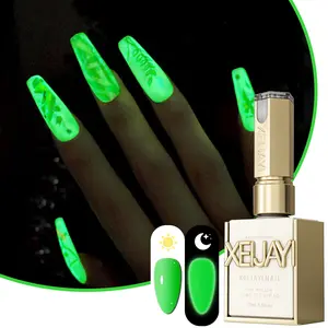 1PC 15ML Luminous Glue 03 Nail Art Disco Fluorescent Green Glue Luminous Nail Gel High Saturation, Firm and Does Not Hurt The Nails, Suitable For Salon Nail Art Design Christmas Nail Art Gifts Ye Guang Jiao-03
