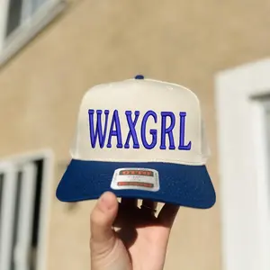 WAXGRL Two-Tone Baseball Cap, Embroidered Hat, Personalized Snapback, Adjustable Cap , Trendy Custom Hat