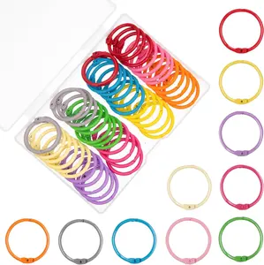 1 Inch Colorful Loose Leaf Binder Rings (100 Pack) Small Metal Steel Book Rings for Index Cards Flashcards, Keychain Key Rings, 25mm Notebook Rings Paper Rings