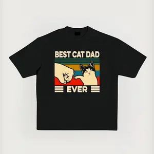 Best Cat Dad Ever Solid Color Cotton T-shirt