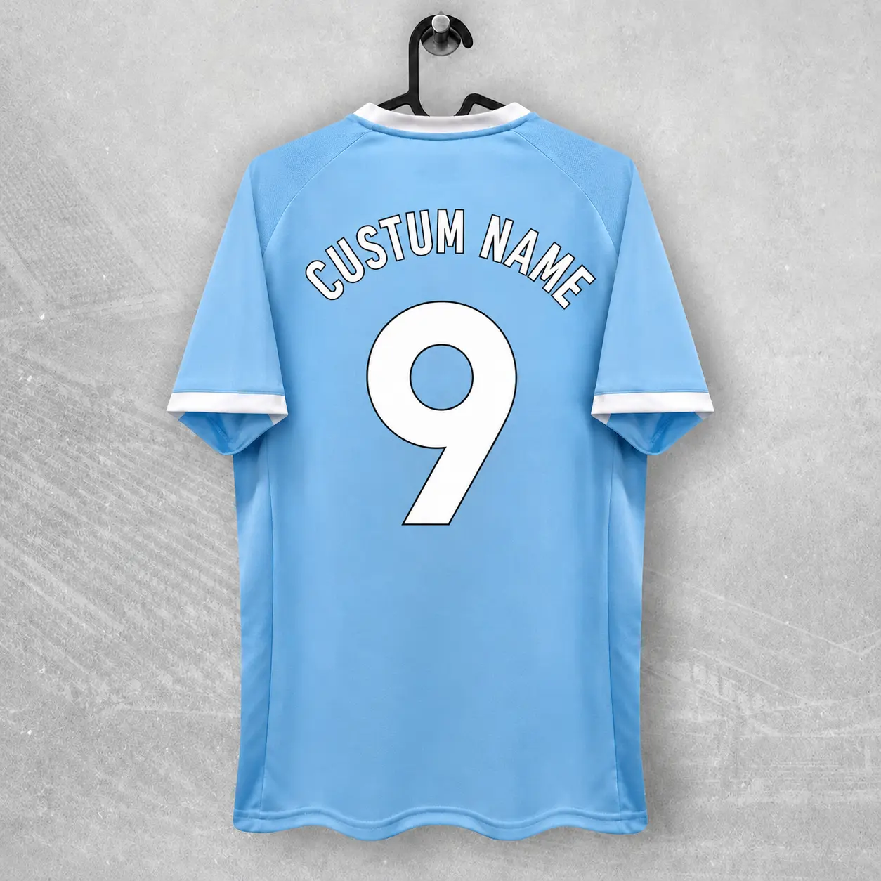 Men’s Sky Blue Football Jersey – Haaland 9 Fan Style Short Sleeve Soccer Shirt