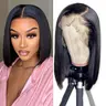 HUICHU Bob Wig Human Hair, 13x6 HD Transparent Lace Front Wig, Glueless Blunt Cut Short Black Bob Wig for Women, 200% Density, Pre-plucked, Baby Hair, Natural Hairline