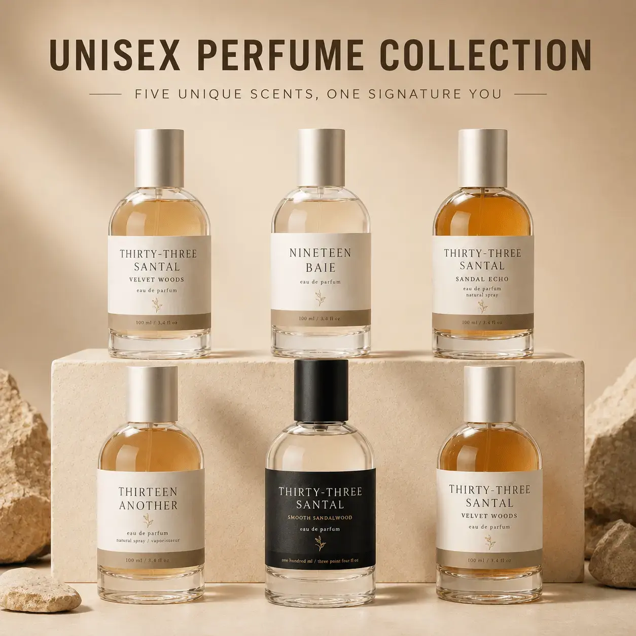 Gender Neutral Perfume Random Box, 1 Random Bottle from 6 Luxury Niche Fragrances,Woody Sandalwood Eau de Parfum for Men and Women, Long Lasting Mystery ScentExperience