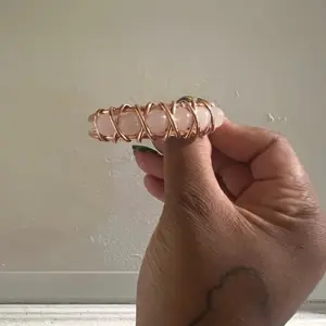 Rose Quartz Gemstone Copper Wire Beaded Bracelets Handmade 8mm or 10mm Beads Amethyst Healing Spiritual Jewelry