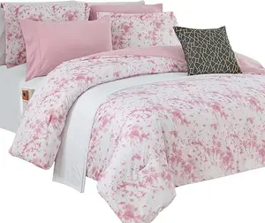 Mocassi 10-Piece Tie-Dye Comforter Set with 6-Piece Sheet Set and Double-Sided Storage Pockets, Silky-Smooth Feel