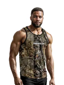 Men's Tree Print Round Neck Tank Top, Loose Casual Sleeveless Crew Neck Top for Summer, Fashion Men's Clothes for Daily Wear