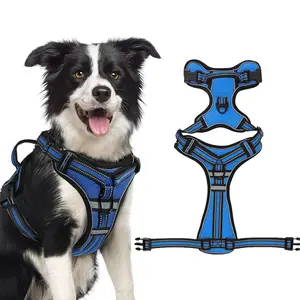 Dog Harness for Small large Dogs Reflective No Pull Dog Harness Adjustable Soft Padded Pet Vest with Easy Control Handle