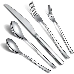 Silverware Set 20 count, Stainless Steel Flatware Set, Mirror Polish Cutlery Set, Utensil Sets Service Set for 4 ()