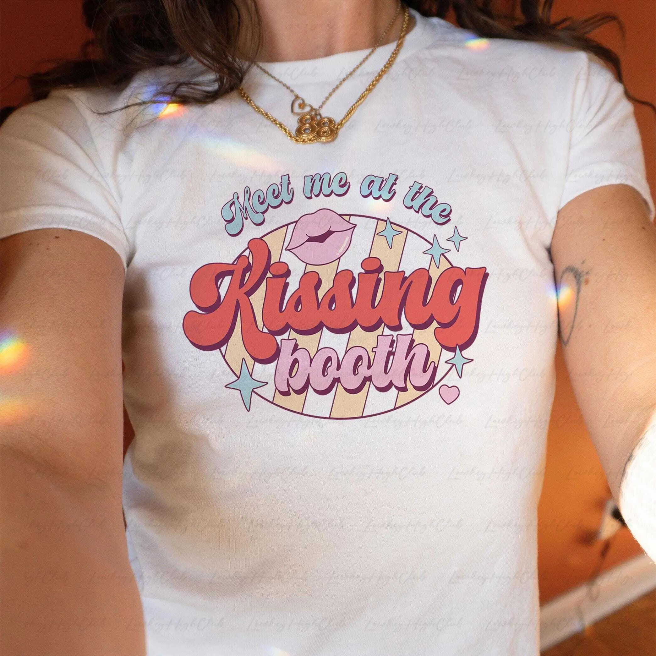 Meet Me At The Kissing Booth Baby Tee, Valentine's Day Feminism Baby Tee, Cupid's Kissing Booth Downtown Girl Top, Funny Gift For Girlfriend