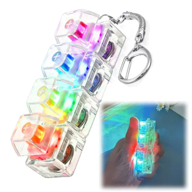 Colorful LED Keychain with 4 Brightly Lit Buttons for Easy Identification and Fun