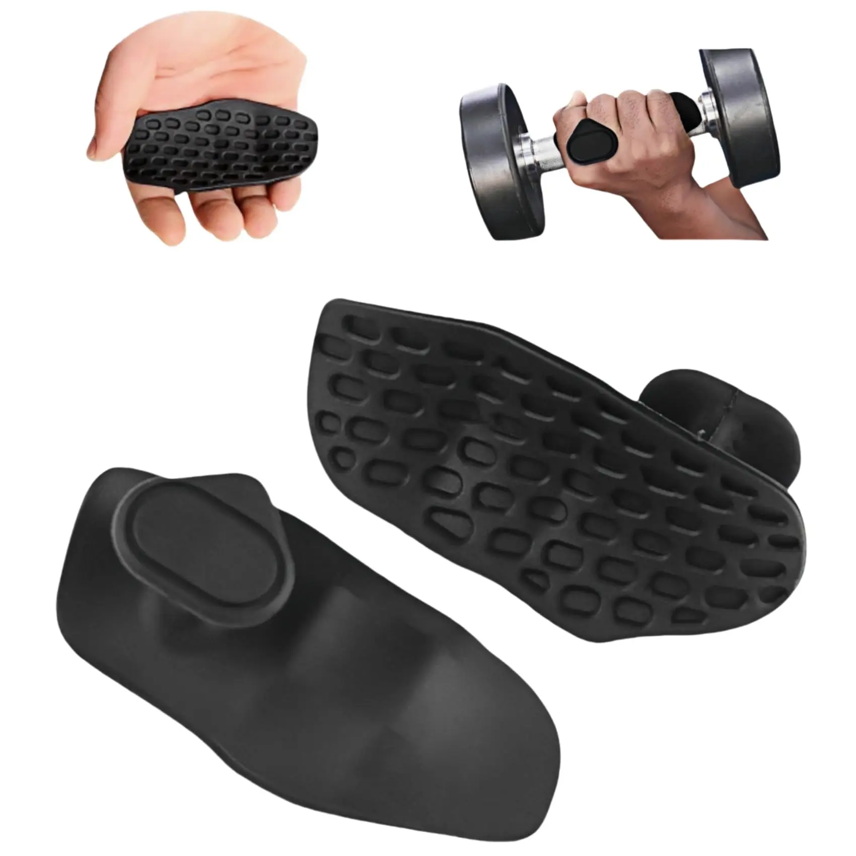 2 Pairs Silicone Workout Palm Grips, Ergonomic Lifting Grips, Non-Slip Gym Hand Grips for Weightlifting, Pull Up, Fitness Training