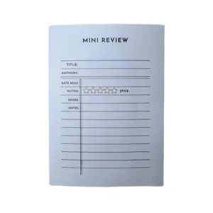 Book Review Sticky Note Pads - Mini Review with Title, Authors, Date Read, Rating & Notes