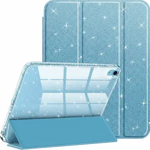 Case for iPad Air 11-inch M3/M2 (2025/2024), iPad Air5th/4th Generation (2022/2020) 10.9-inch, AutoSleep/Wake Slim Trifold Stand Case with Pencil Holder,Hard PC Clear Back Shell