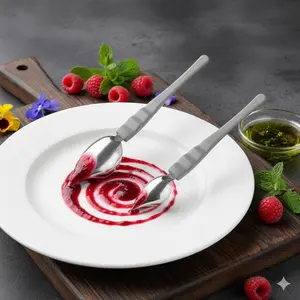 Professional Stainless Steel Sauce Pen: Anti-Slip Handle for Cake and Dessert Decor, Precision Control, Rust-Proof, Durable Spoon for Pastry, Chocolate Art, Sushi, Essential Baking Tool