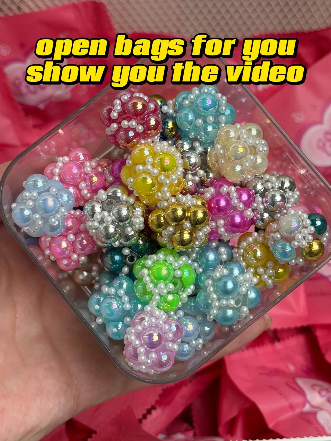Tara(13465)gc.P29-Mix Colors Pearl Berry Beads 2pcs per Bag
