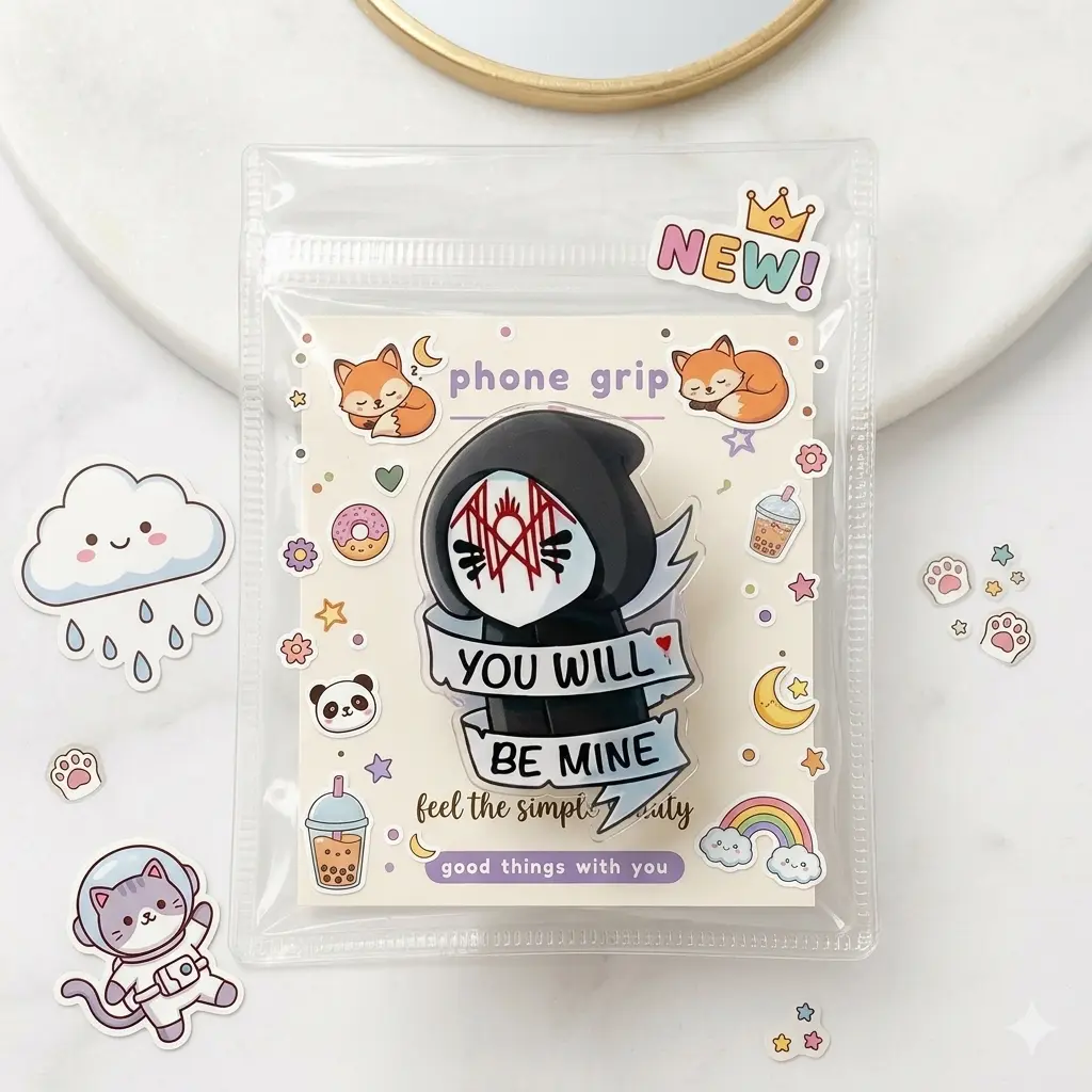 Sleep Token Chibi Cute MagSafe Phone Grip – Gothic Music Fan Accessory, Trendy Kawaii Phone Holder for Teens & Music Lovers