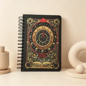 2026 Clock Magic Guide Book Daily Weekly Monthly Planner Full Lay Flat Design Time Management Organizer with Unique Clock Motif and Premium Durable Cover notebook