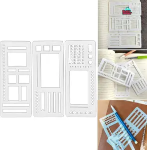 Handmade Flexible Record Template, Planner Stencils Set, Planner Stencil Set for Dot Grid Journals, 3 Pack Reusable, Drawing & Lettering Templates for Journaling, Calendar, Scrapbooking & DIY Craft Supplies, TikTokShopBlackFriday