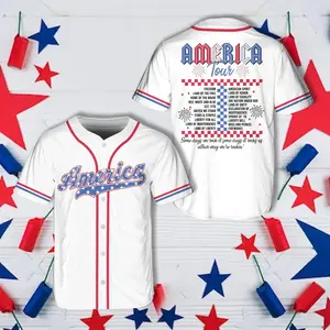 Custom 4th Of July American Baseball Jersey Personalized Independence Day Patriotic Baseball Game Day Matching Outfit For American Family