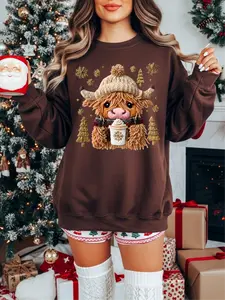 Hazel the Highland Cow ~ Unisex Crewneck Sweatshirts Printed in the USA