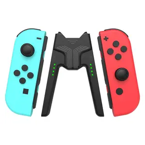 Joy-Con Charging Grip for Nintendo Switch/Switch OLED, V-Shaped Comfort Handle, Charges While Playing, LED Indicator, Type-C