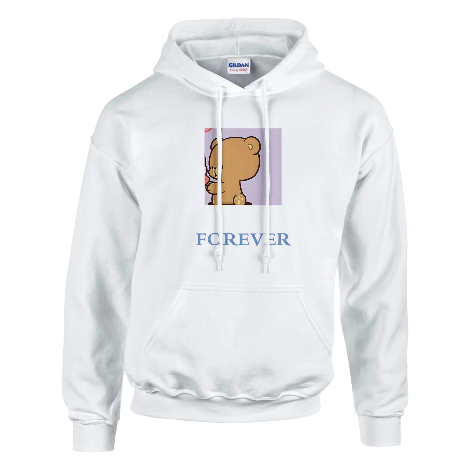 Gildan FOREVER Classic Unisex Pullover Hoodie 18500 - Heavy Blend Soft Cotton Polyester Double Lined Hood Drawstring Pouch Pocket Rib Knit Cuffs