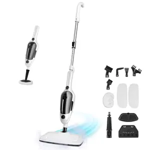 Steam Mop All-in-One  Handheld Cleaner, 15.2 OZ Tank, 23FT Cord, Detachable Mop, Multi-Purpose for Floors, Hardwood, Tile & Furniture, Tackles Grease & Messes, 11 Accessories