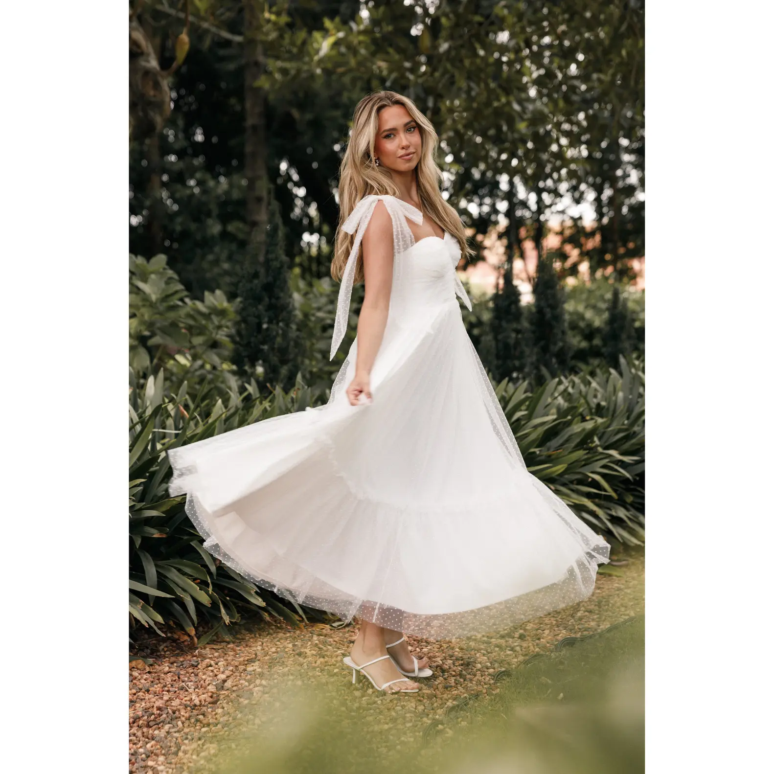 casual white midi dress with sleeves Short sleeve white fit and flare midi dress 1770