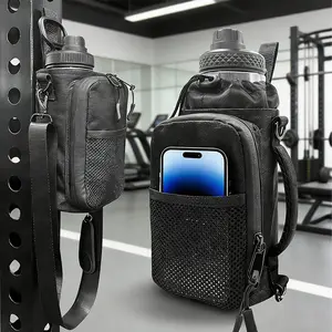 Magnetic Sports Bag with Strap, Water Bottle Holder, Crossbody Sport Pouch, Ideal for Gym, Travel, Outdoor Activities