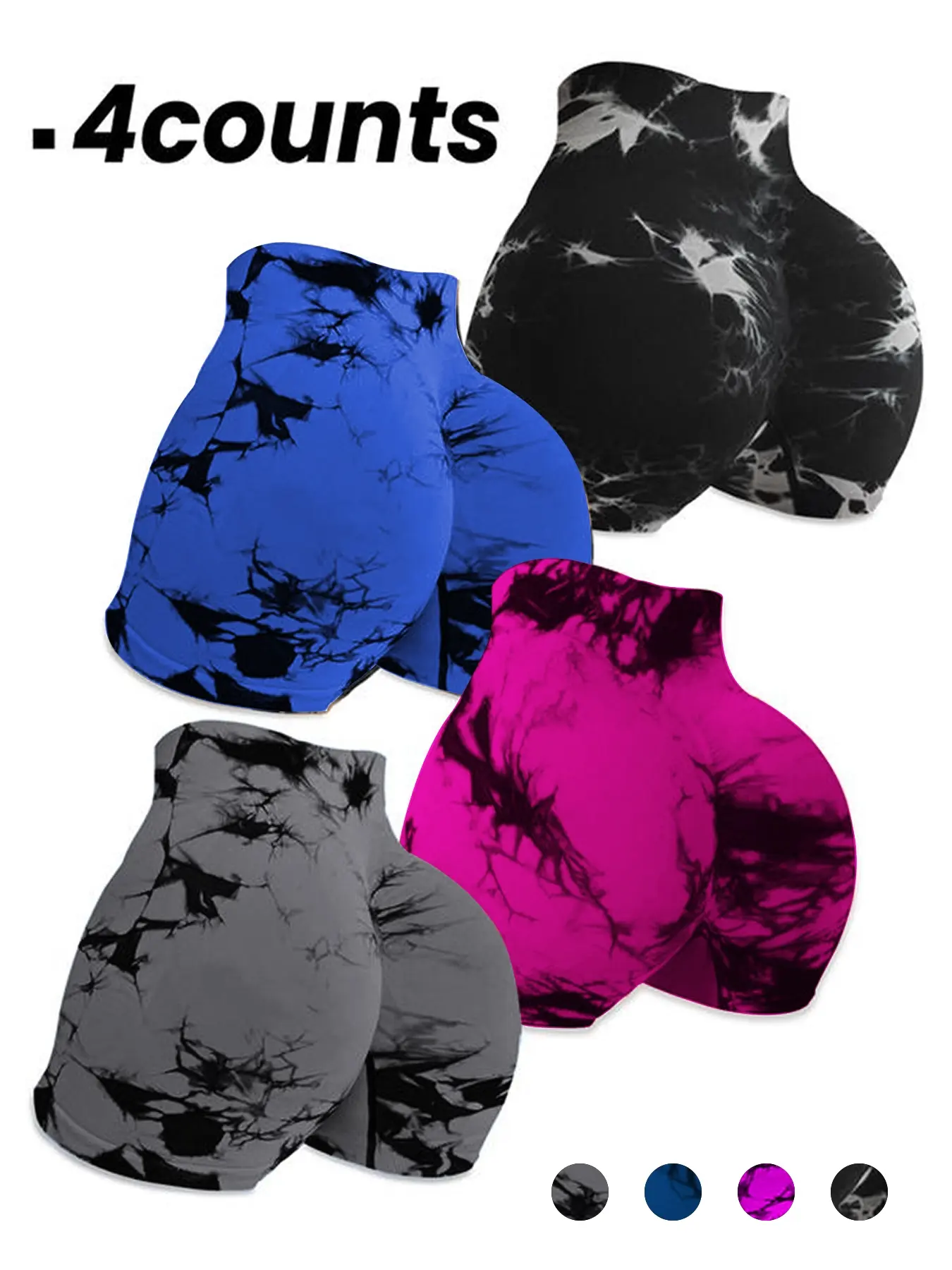 Women's High Waist Seamless Tie Dye Gym Shorts, Wide Elastic Band Gym & Cycling Workout Pants, Stretchy Activewear for Women, Soft Stretch Shorts, Athletic Shorts Women's High Waist Seamless Tie Dye Gym Shorts, Wide Elastic Band Gym & Cycling Workout Pants, Stretchy Activewear for Women, Soft Stretch Shorts, Athletic Shorts