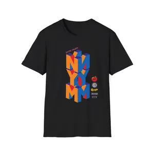 Vintage NYC Video Game-Inspired T-Shirt | Retro New York Mets Pixel Art Tee, Unisex Softstyle Tee, Gamer Gift, Mets Fan Apparel, NYC Culture Casual Classic Collar Cotton
