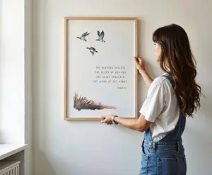 Duck bible verse print, Woodland nursery art, Little boy bedroom, Baby shower gift, Mallard hunting, Minimalist, Christian, poster