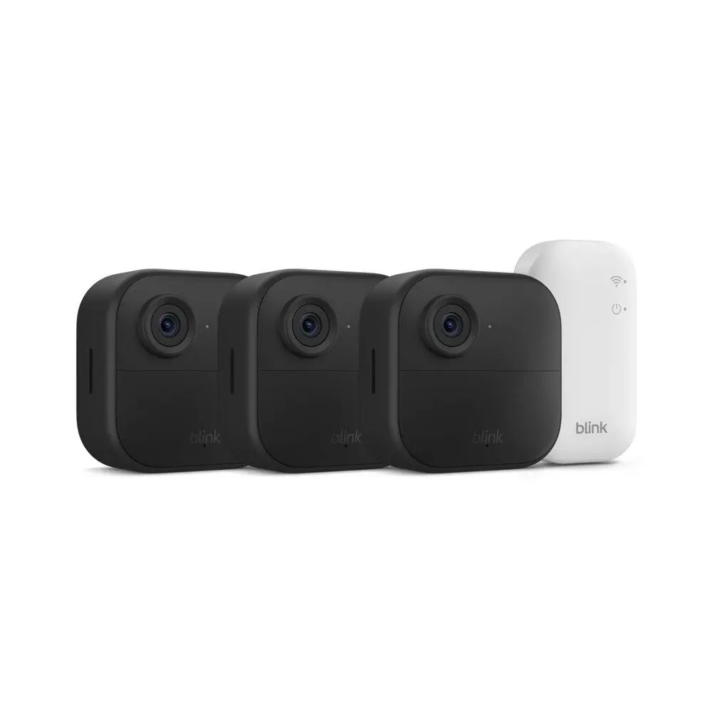 Blink Outdoor 4 Wireless Smart Security Camera 2 Year Battery Life 1080p HD Two-Way Talk Sync Module Core Included - 3 Camera System