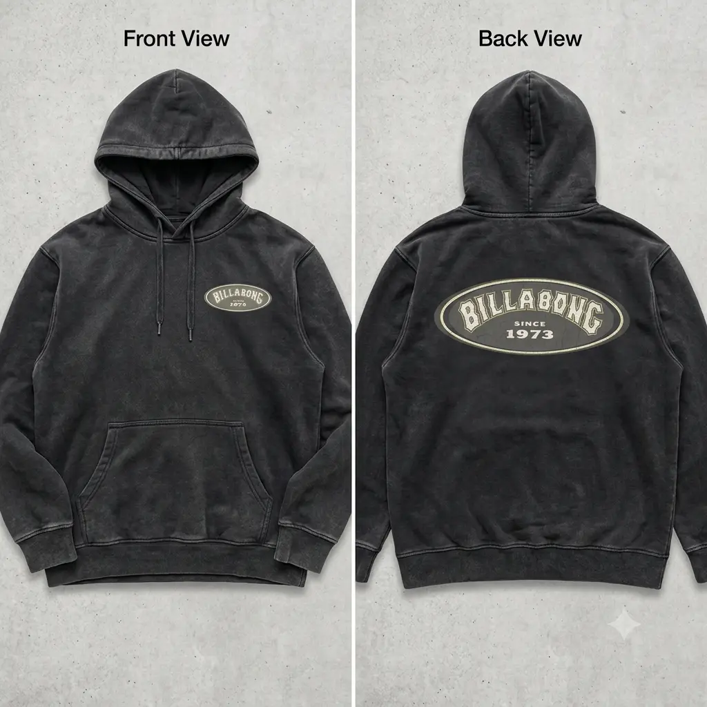 Vintage 90s Billabong Surf Erd Grunge 2 Side Hoodie, Retro Surf Shirt from the 1990s, Vintage Graphic Hoodie By ProWear Store