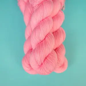 Bad Sheep Yarn - Shortcake - Superwash Merino Wool - Luxury Hand Dyed Pink Tonal Yarn for Knit and Crochet