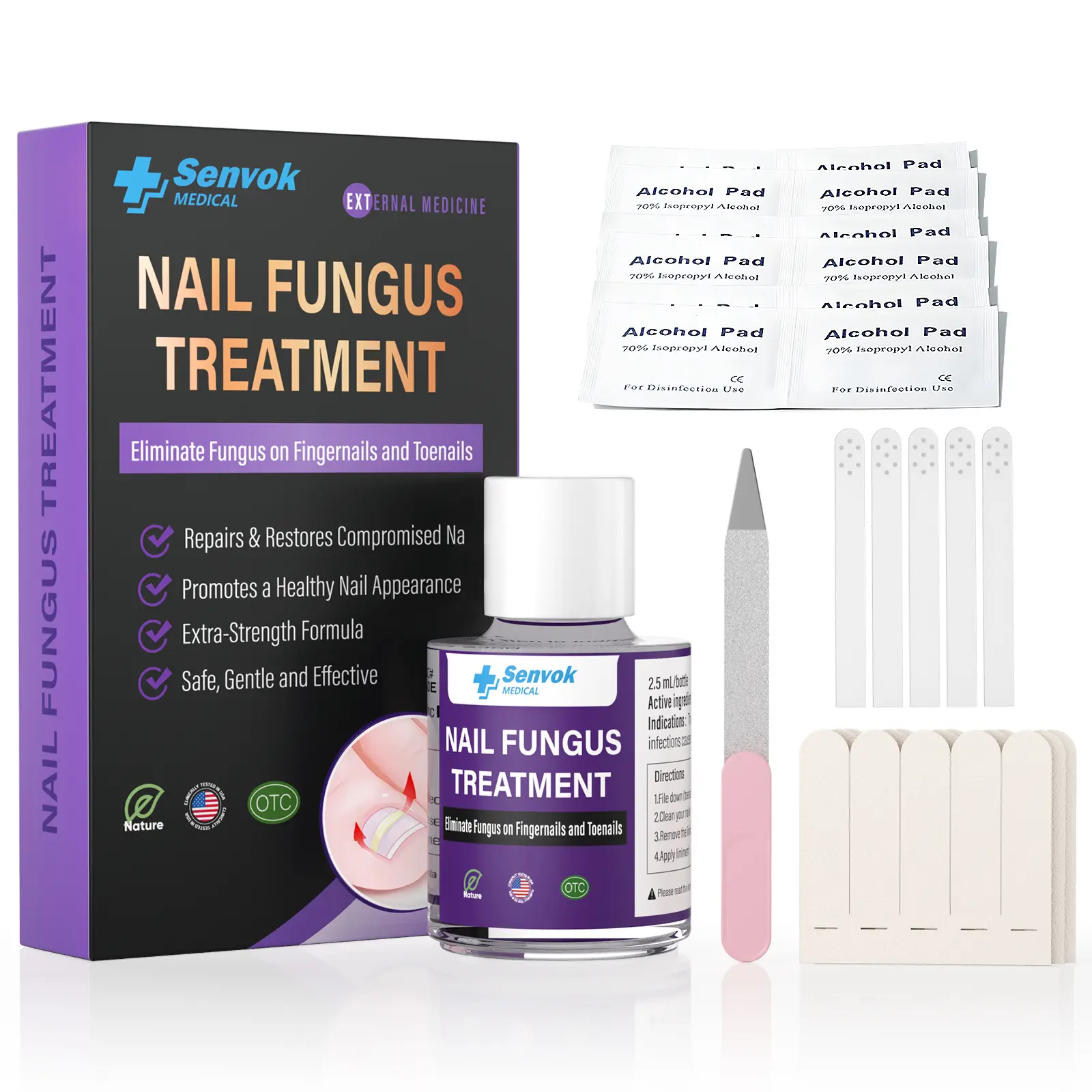 Senvok Multi-Purpose Nail Repair Solution Care Renewal ginger nail Extra Strength Toenail Fingernail Repair Drops for Thick Damaged Discolored Nails Manicure Comfort