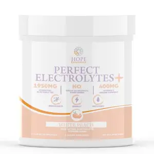 Hope Essentials Perfect Electrolytes+ White Peach 20 Stick Packs 1950mg Electrolytes 400mg Vitamin C No Sugar Gluten Free Fast-Acting Electrolyte Powder Drink
