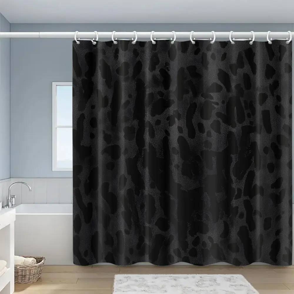 Leopard Print Bathroom Accessories, 4 Counts/set Including Shower Curtain & Toilet Lid Cover & Bath Mat & U-shaped Mat, Bathroom Decor Supplies, Bathroom Decor And Accessories, bathroom decoration accessories, Shower Curtain Sets