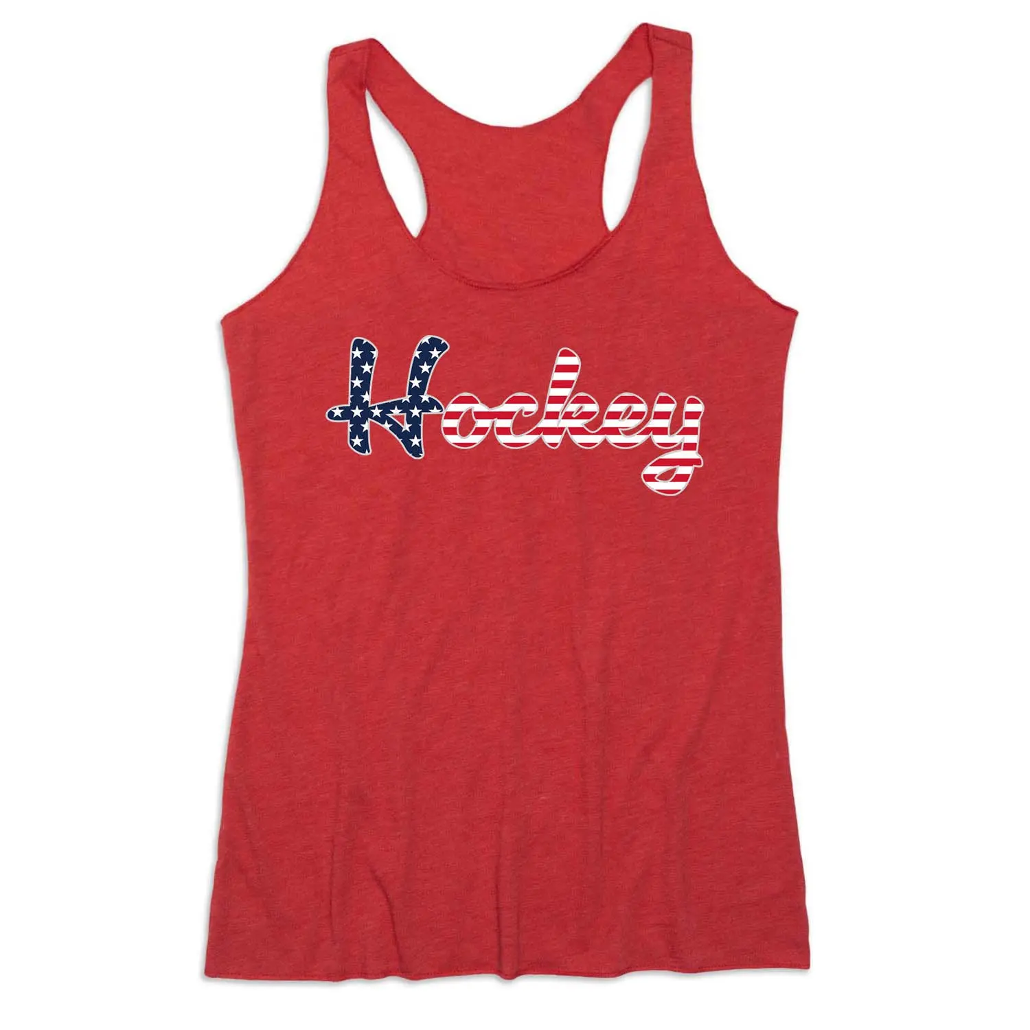 Women's Stars & Stripes Hockey Tank Top, a Patriotic US Pride Graphic Singlet in Soft Breathable Fabric for Workouts and Everyday Wear, Soft Fabric, Sporty Chic, Rink Wear, Singlet Women's Sports Vest