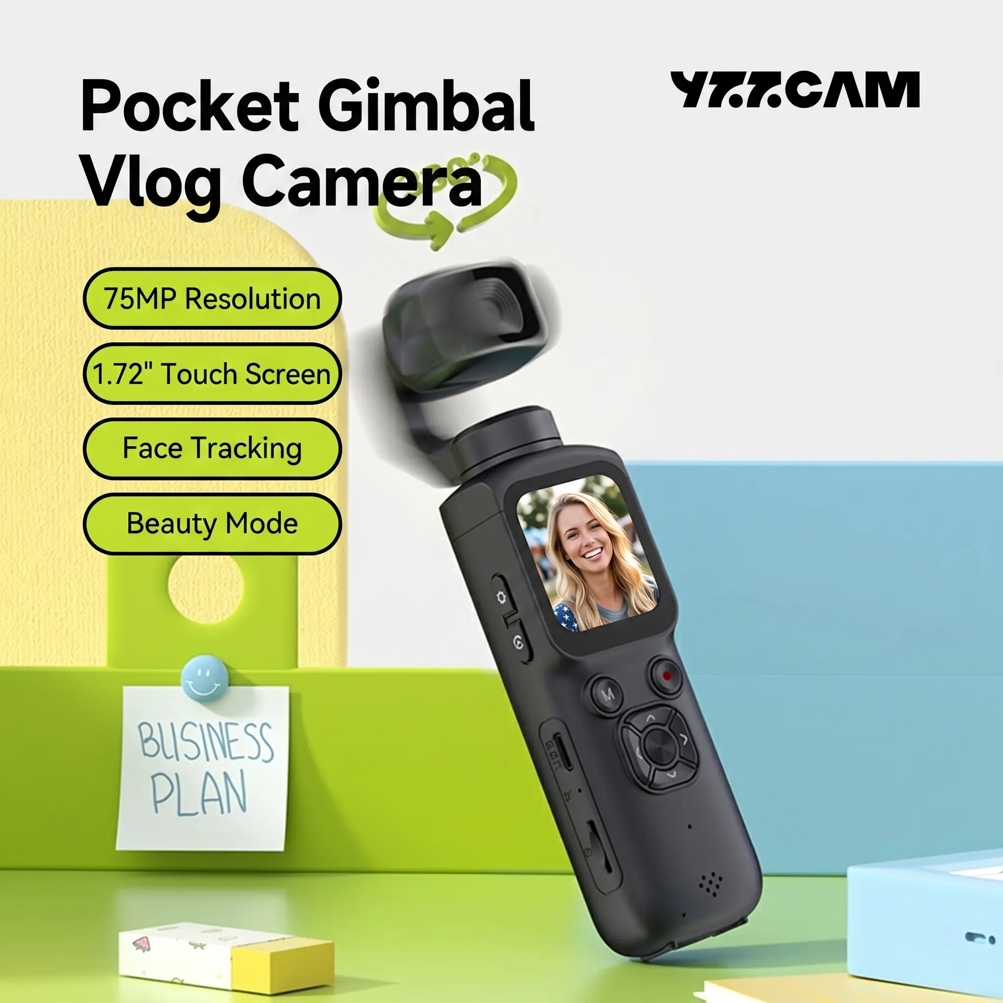Pocket 330° Face-Tracking Handheld Vlog Gimbal Camera: Daily Anti-Shake, Pocket-Sized HD Outdoor Camera. Comes with a 32GB memory card—the perfect entry-level choice for photography enthusiasts and an excellent gift option