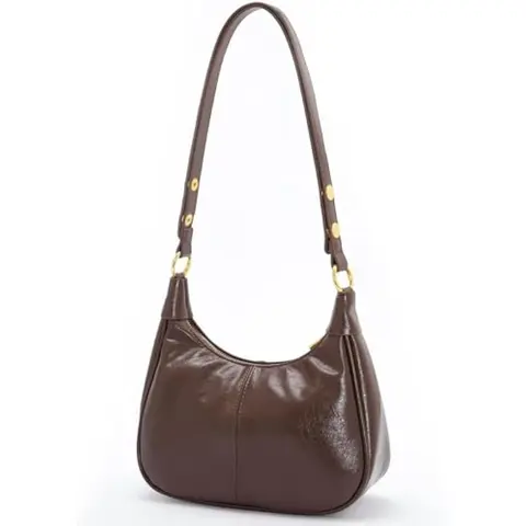 Women's Crescent-Shaped Mini Hobo Handbag, Vintage Retro Cute Shoulder Bag with Zipper Closure (Small Tote & Clutch Purse Style), Crescent-Shaped Women's Handbags, Hobo Women's Handbags