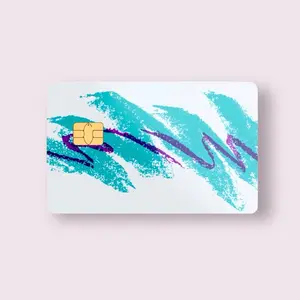 Retro Wave Credit Card Sticker Debit Skin Decal Cover Waterproof Vinyl Easy To Apply