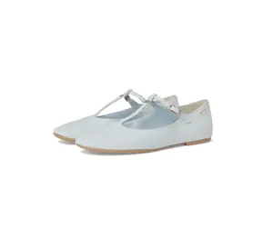 Franco Sarto Marylee Mary Jane Shoes Color Soft Blue Linen Retro T-strap Adjustable Buckle Closure Women's Footwear