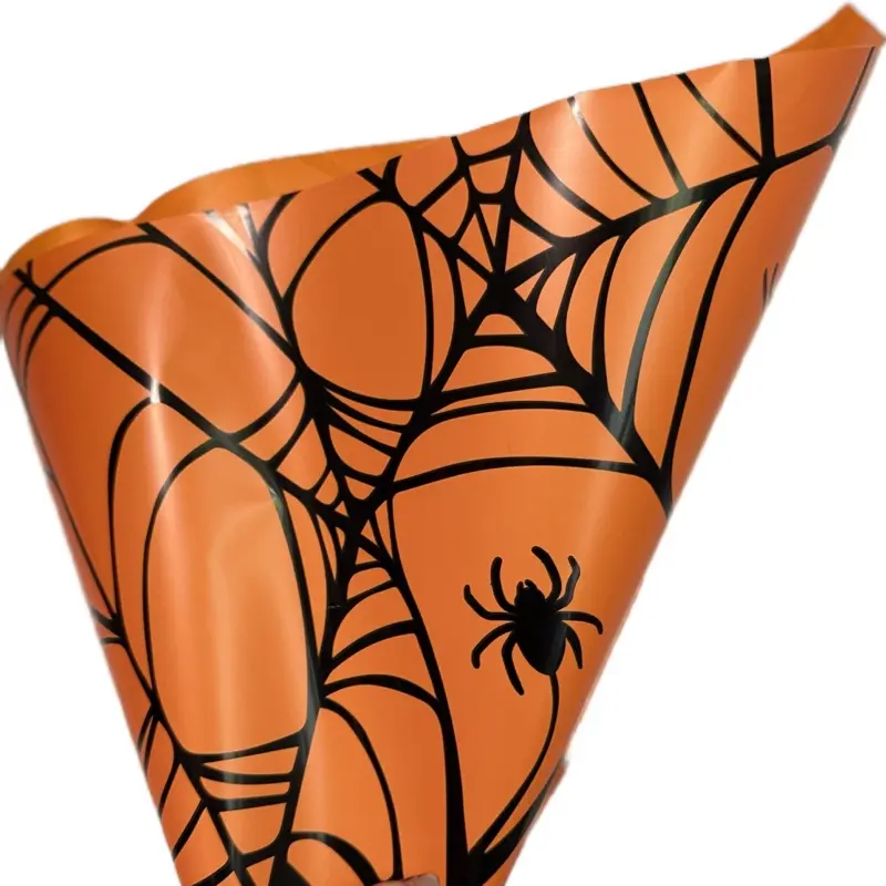 Halloween Spider Web Waterproof Flower Wrapping Paper 20 Sheets 22x22 Inches for Bouquets, Florists & Gift Wrapping