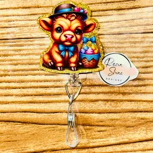 Easter Cow Badge Reel