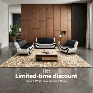 Leather & Faux Leather Modular L-Shape Cloud Sofa Set with Pillow Top Armrests, Metal Legs, Easy Assembly for Living Room, Office, Living Room Sets, Sofas Living Room